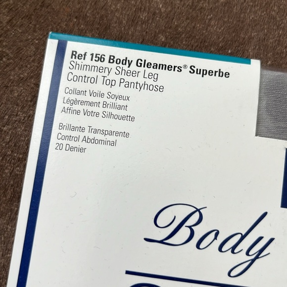 Givenchy Body Gleamers Shimmer Silver Control Top Sheer Leg Tights Pantyhose - Picture 2 of 6